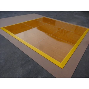 Portable Dance Floor China Walnut Dance Floor Wooden Dance Floor with Gold Trim