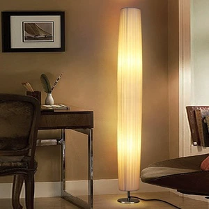Modern Nordic Minimalist Corner Floor Lamp Pleated Stainless Steel Base Standing LED Lighting Foot Switch High Brightness Living