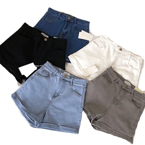Fashionable Solid Skinny Denim Shorts Summer Bandage Stretch Short Women Jeans Shorts Women Denim Cross Hot Sexy Girl Jeans