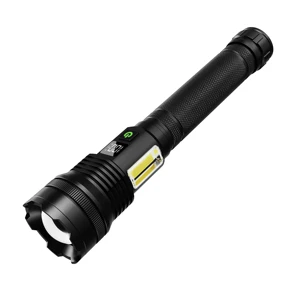 Wholesale New Telescopic Zoom Aluminum Alloy Digital Power Display Cob Usb Rechargeable White Led Torches Lights Tactical Flashlight