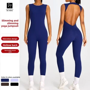 2026 New Custom Activewear Quick Dry Running Casual Sports Gym Fitness Sleeveless Yoga Jumpsuit