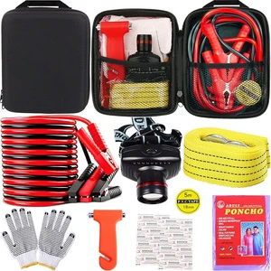 Multi-function Car Emergency & Safety Kit with EVA Material Black/Red Made in Zhejiang