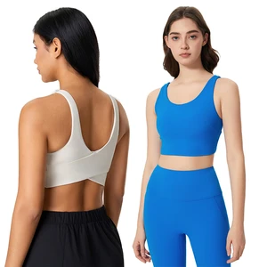 Sports Bras for Women Padded Sports Tank Top Sexy Crisscross Back High Support Longline Workout Yoga Bra Workout Running Bras