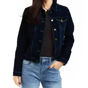 OEM Women's Denim Jackets Women Casual Jean Outwear Fall Jacket Denim Button up Coat Oversize Denim