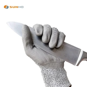 Factory 13G XL Black Durable HPPE Safety Nylon Liner Work Safety Gloves PU Work Gloves Cut Resistant Gloves Level 5