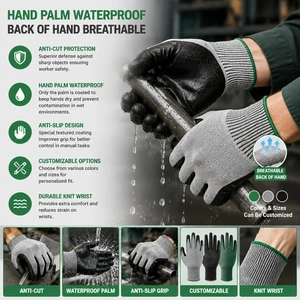 ANSI A3 Palm Coated Nitrile Smooth Industrial Safety Gloves with Reinforced HPPE for Construction Heavy Duty Anti Cut Gloves
