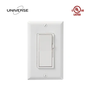 ETL Listed 15A 120V Slim Dimmer Light Switch, Quiet Rocker, 600W Incandescent, 3 Way with Screw Wall Plate,