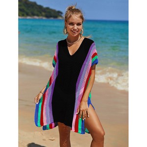 New Colored Beach Cover Ups Hollow Knitted Vacation Bikini Cover Ups Sunscreen Clothes for Women