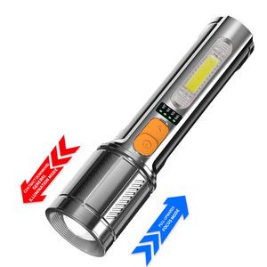 Rechargeable LED Tactical Flashlight High/Medium/Low/Strobe/SOS Modes 1000 Lumens Max Brightness Flood Beam ABS Materi