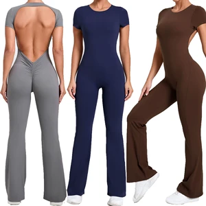 Custom Women's Gym Jumpsuit Casual Yoga Jumpsuit One Piece Sexy Jumpsuits for Women Sportswear High Quality Yoga Bodysuit