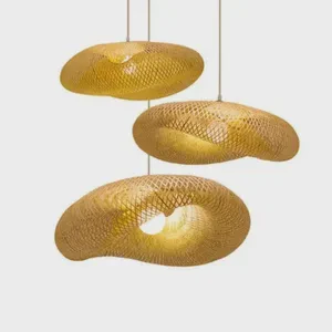 Lamp Shade Natural Bamboo Rattan Lamp Decoration Style Vintage Natural Bamboo Eco Friendly Lamp Handcraft