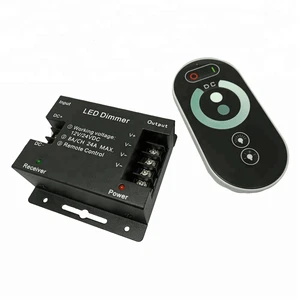 DC12-24V 24A Wireless LED Dimmer Switch, RF Dimmer with Touch Remote Control for Single Color Strip