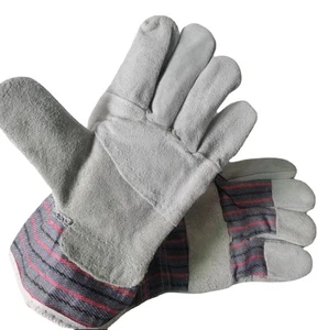 Heavy Duty Durable Cowhide Leather Industrial Work Gloves Heat Resistant Waterproof Anti-Slip Breathable Silicone-Free Safety