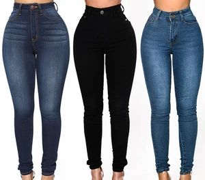 Foreign Trade Women's Jeans, High-waisted Jeans, Women's DressJeans, Elastic, Holes, High-waisted, Straight for Women to Wear
