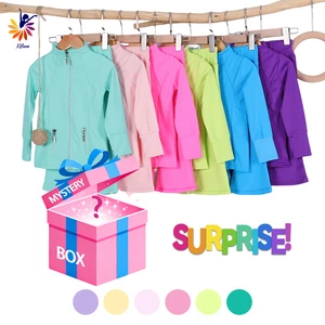 Girls Trendy Yoga Set Boutique Mystery Box Slim Zip Top Long Sleeve Flared Tight Pants