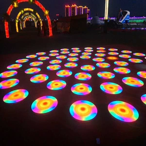 LED Induction Brick Lights Music Color Running Round Landscape Floor Tile Lamp Springboard Gravity Sensor Floor Brick Lights