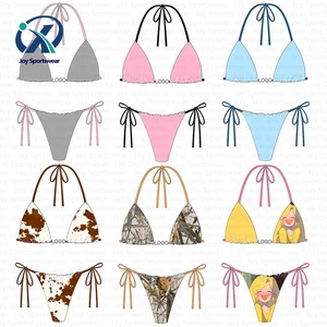 Private Label Custom Swimwear High Quality Designer Women Metal Logo Print Two Piece Swimsuit Manufacturer Bikini Set