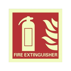 Custom Luminous Fire Extinguisher Emergency Exit Sign Symbol PVC Photoluminescent Sign Flammable And Hazmat Signs