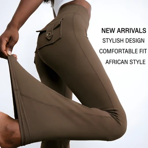 Suruali Ya Yoga High Waist Cargo Functional Pocket Flared Track Pants Women Scrunch Butt Breathable Quick-Dry Stretch Yoga Pans