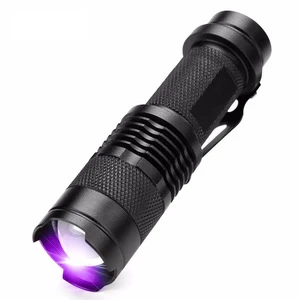 Super Bright UV Led Light Aluminium Torch Led Zoom Flashlight RS-Q5 Tactical Pocket Flashlight with Clip