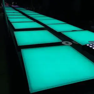 IP65 Waterproof Outdoor Square Pressure Sensitive Interactive LED Brick Lights Dance Floor RGB DMX 50x50cm Tile