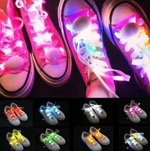 Color-Changing Nylon Led Shoelaces Halloween Christmas Graduation Night Running Lights Illuminated by LED for Fun & Style