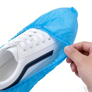 Disposable Waterproof Shoe Covers Non Slip Overshoes Hospital Cleanroom Indoor Outdoor PE CPE Plastic Boot 100 Pack Medical