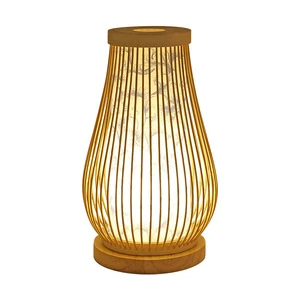 Japanese-style Retro Homestaybedroom Teahouse Rechargeable Atmosphere Table Lamp Antique Decorative Bamboo Woven Floor Lamps