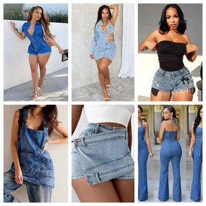 Wholesale Women's High Waisted Elastic Hip Lifting Slim Fit Jeans Pencil Pants Tight Jeans Mixed Random Delivery