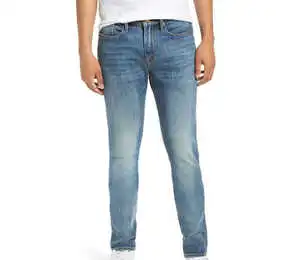2026 Men's Canvas Denim Jeans Slim Straight Regular Fit Long Trousers Comfortable Eco-Friendly Casual Wear OEM