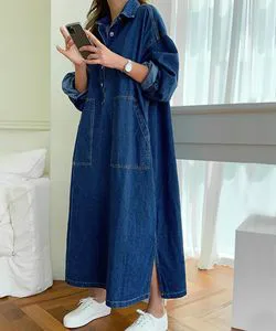 Womens Classic Long Jean Jacket Plus Size Loose Long Sleeve Button Down Denim Jacket Trench Coat Women's Denim Sets