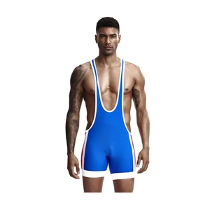 Men's Sports Fitness Jumpsuit One-piece Bodysuit Wrestling Singlet Vest