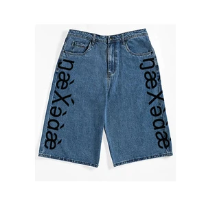 Custom Print Logo Knee Length Shorts Manufacturer Denim Shorts Summer Casual Cotton Work Chino Cargo Men's Denim Shorts