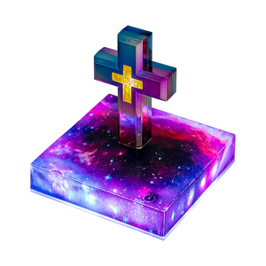 HCNT Factory Price Magnetic Levitation Floating Colorful Plated Cross Traditional Touch Control RGB Light