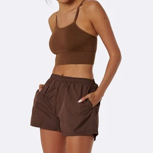 Women Custom Plus Size 100% Polyester Running Shorts with Side Pocket