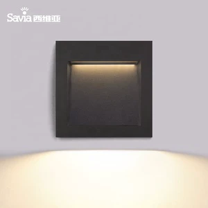 Savia LED square Wall Recessed Brick Lights Waterproof IP65 Aluminum Outdoor Stair Step Light Guide Lamp for Garden Hallway Step