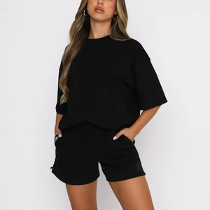 Summer New T-shirt Suit Solid Color Round Neck Short Sleeve Pullover Suit Urban Fashion Casual Shorts Suit