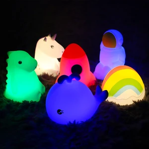 RGBW Cute Baby Night Lamp USB Charging Soft Light For Kids Sleeping Night Light Pat Lamp Carton RGB Lights