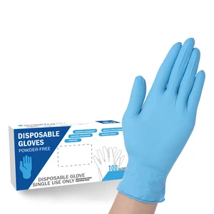 Industrial Mechanic Heavy-Duty Nitrile Gloves Powder-Free Disposable Black Safety Gloves with Hand Feature