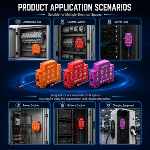 AT DIN Rail Thermal Aerosol Automatic Fire Extinguisher AT-MHZZ Wenzhou For Indoor Electrical Distribution Cabinet Panel Box