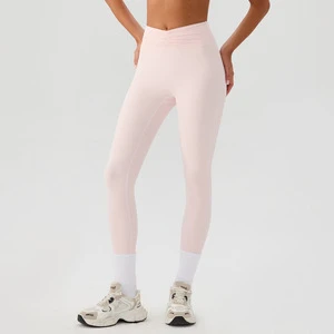 Women's Nude Yoga Pants High-Waisted Breathable Quick-Drying Fitness Pants Full-Length Solid Pattern