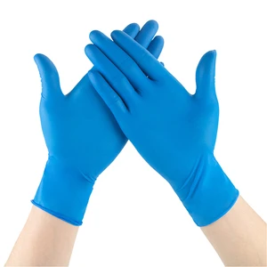 Food Grade Blue Nitrile Gloves Disposable Powder Free Oil Resistant Kitchen Catering Safety Gloves