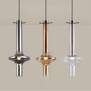 Nordic Modern Minimalist Single-head Glass Fish-line Chandelier Small Pendant Lamp Dining Rooms Bedside Tables Shop windows