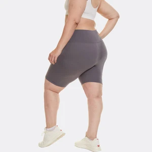 2025 Wholesale Custom High Waist Workout Shorts for Women Biker Style Plus Size Elastic Waist Closure