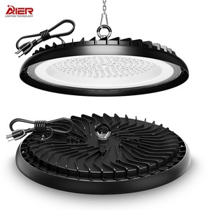 100W 150W 200W IP65 UFO LED High Bay Light Ultra-Thin Round Shape For Warehouse Factory Workshop Industrial Lighting