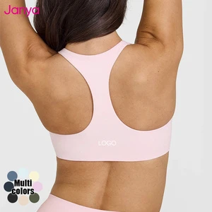 Janya Tiktok Hot Sexy Deep V Neck Shockproof Sports Yoga Bra Girls Gym Fitness Wear Bra Top Custom Logo Clothes for Women