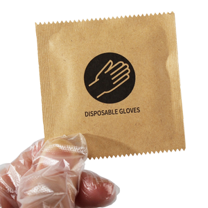 Disposable PE Gloves Waterproof Safe for Food Handling Cooking Kitchen Cleaning Food Grade Kraft Paper Package