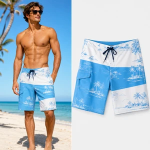 Custom Luxury Flamingo Print Swim Trunks With Adjustable Straps And Mesh Lining For Boutique Beach Shorts