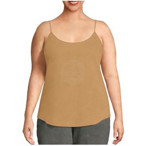 Tan Knitted Spaghetti Strap Tank Top Women Sleeveless Summer Camisole 100% Cotton Lightweight Breathable Plus Size Custom