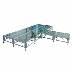 Acrylic Wedding Decor Event Glass Transparent Swimming Pool Glass Stage Platform for Sale